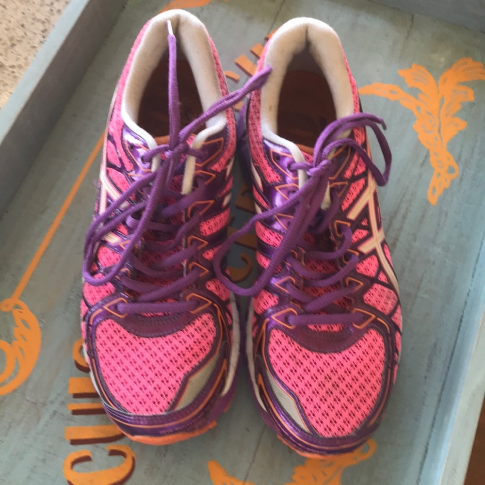ASICS Gel Kayano running shoes pink/purple